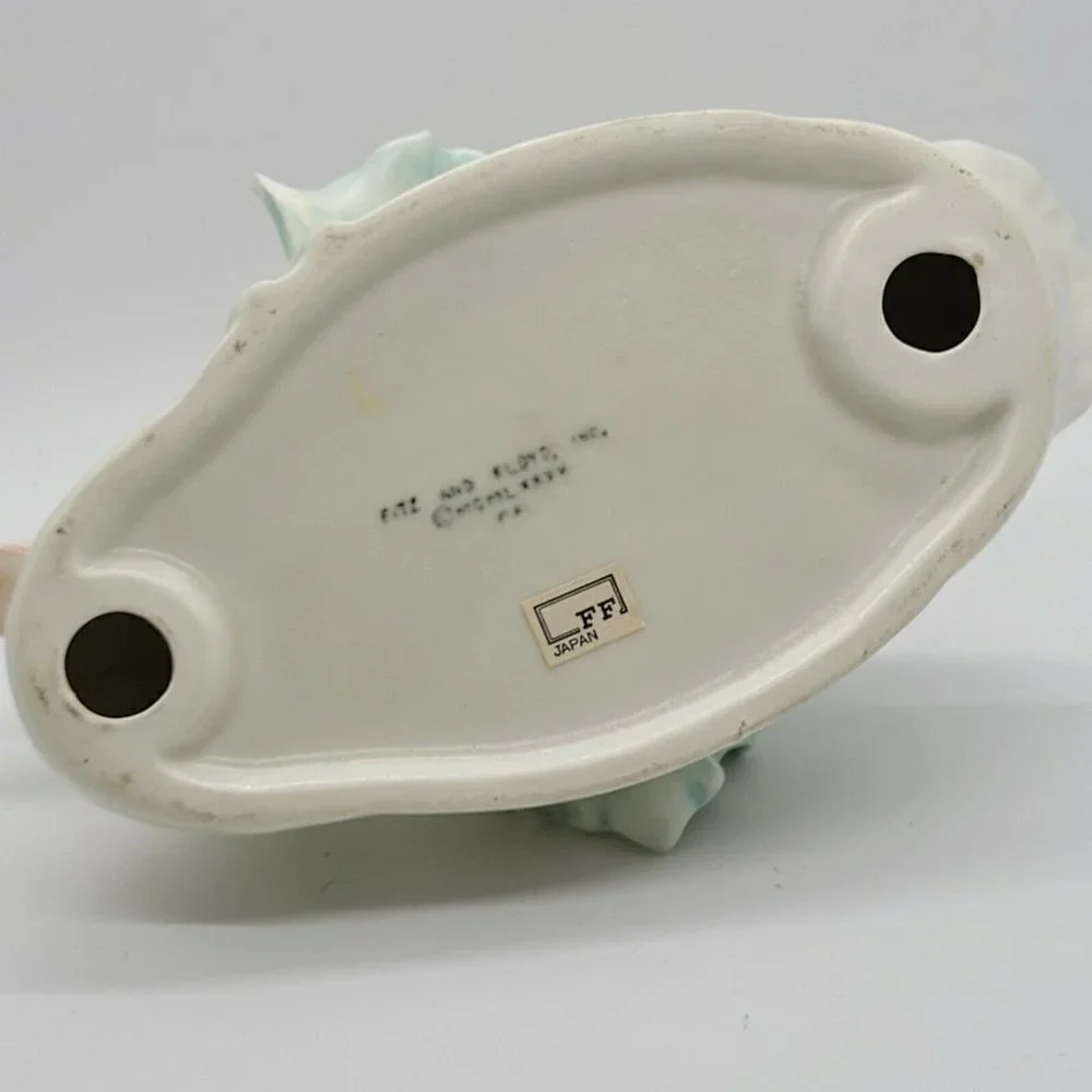 Vintage Fitz & Floyd Satin Glazed Duck Taper Candleholder Pastel Country Decor